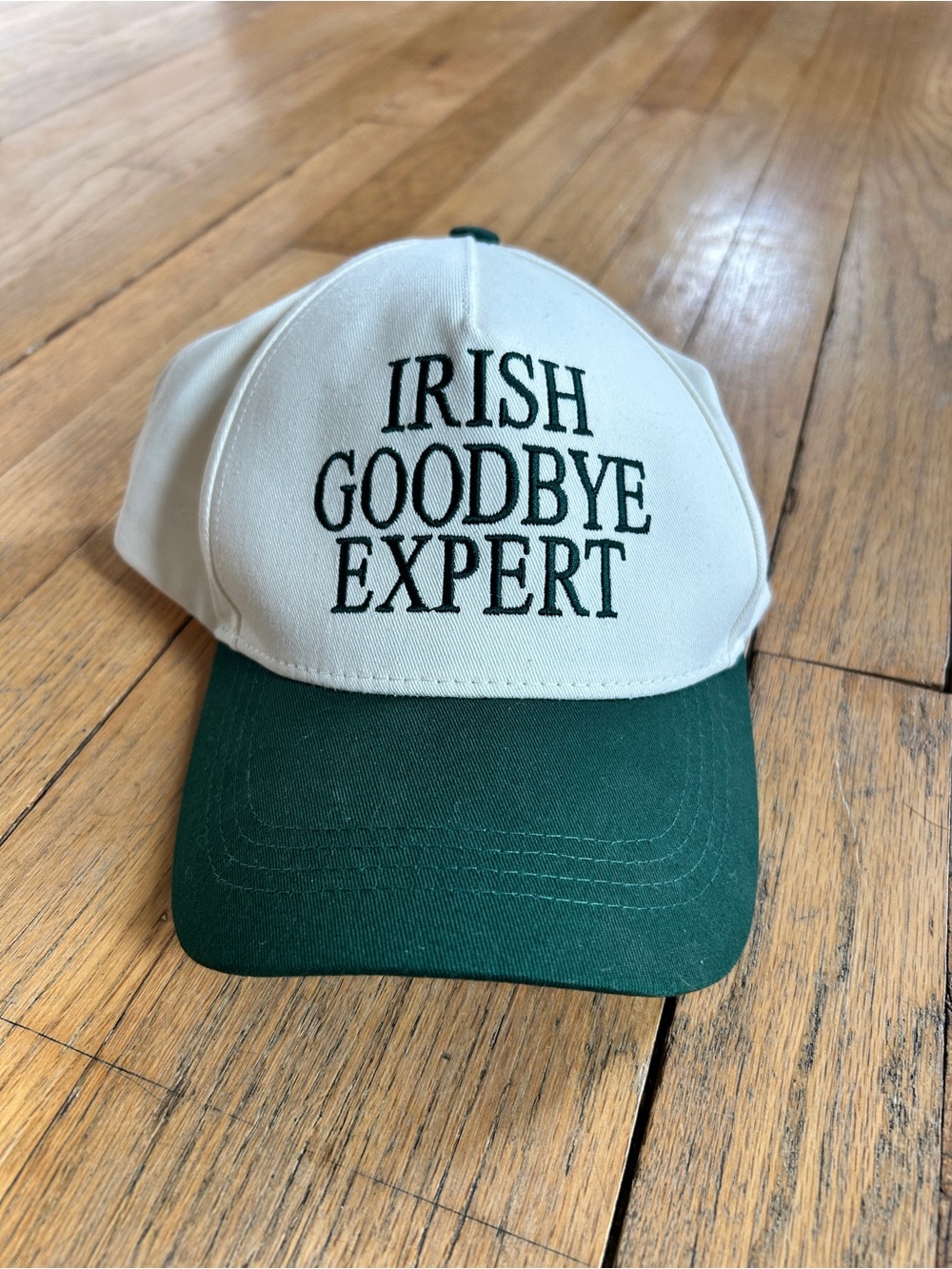 Irish Goodbye Expert Two-Tone Baseball Cap - White & Green